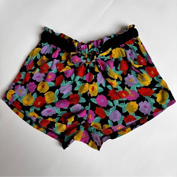 [SOLD] ZARA Tie Waist Orange Floral Printed Mini Shorts size XS - Picture 5 of 13